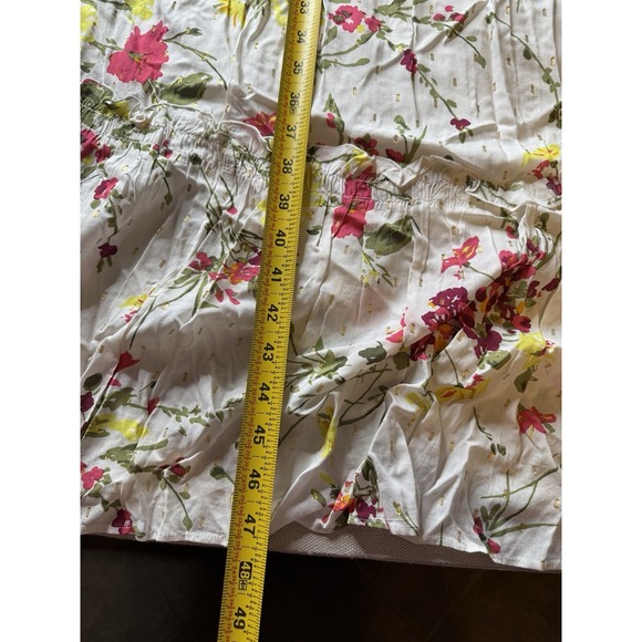 Lane Bryant Women's Floral Gold Dot Boho Off Shoulder Rouched Maxi Dress Size 20 - Picture 5 of 7